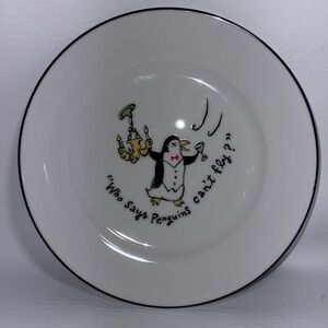 Vintage Y2K Tipsy Penguin Salad Dessert Snack Plates by Pottery Barn